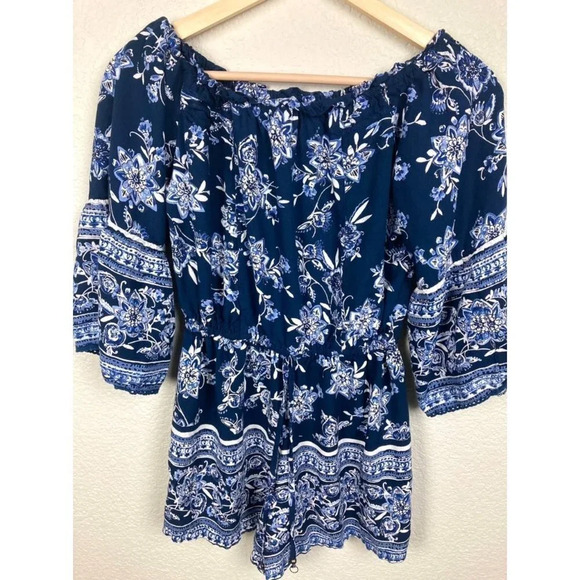 Angie Floral Off the Shoulder Romper Size Small - Picture 8 of 13